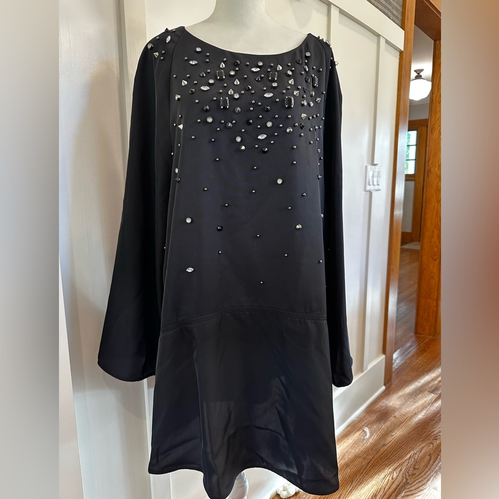 NWT H&M Black Long Sleeve Dress with Embellishments
